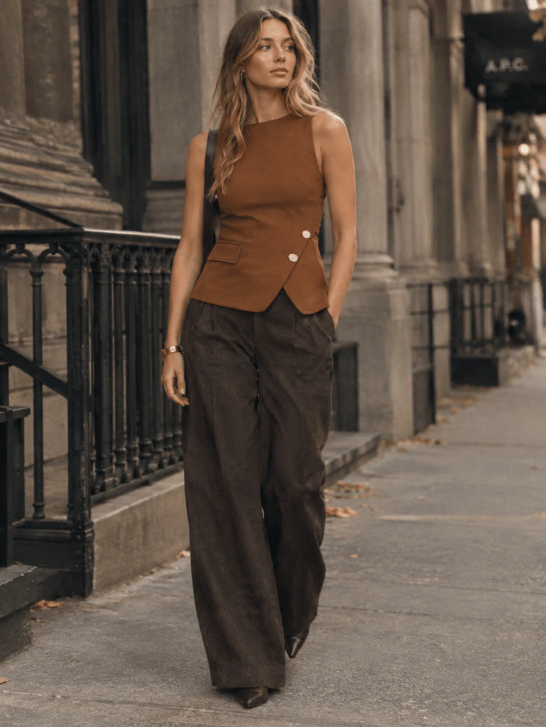 The Simone Button-Front Top