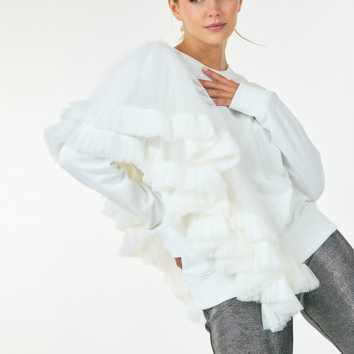 Harlow Ruffle Detailed Sweatshirt