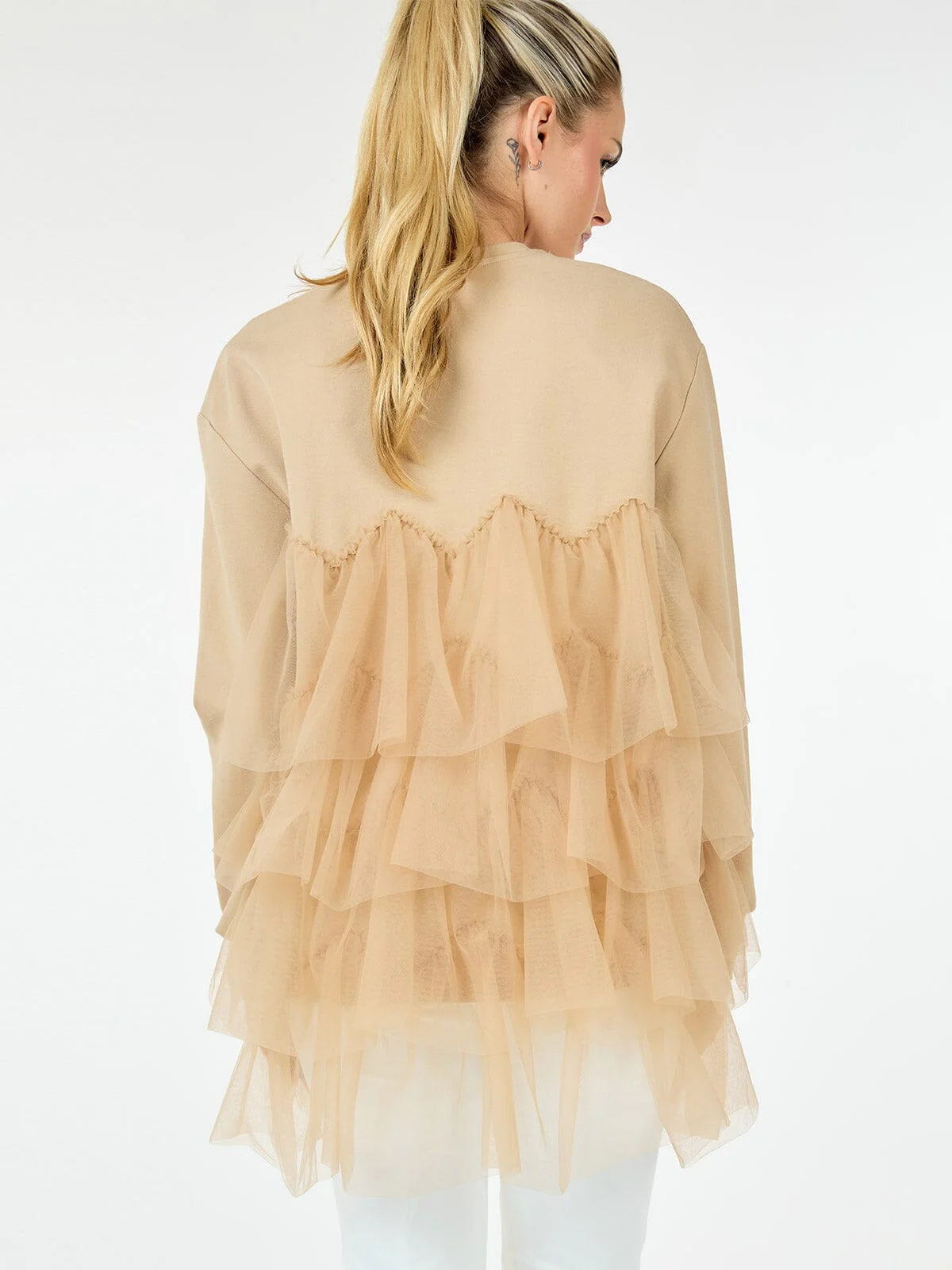 Harlow Ruffled Tiered Detailed Sweatshirt