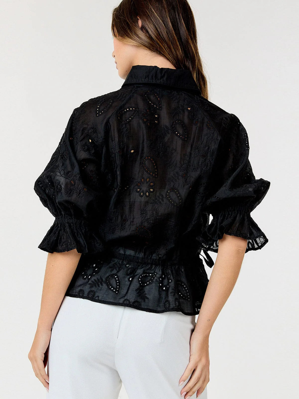 Ivy Eyelet Peplum Top