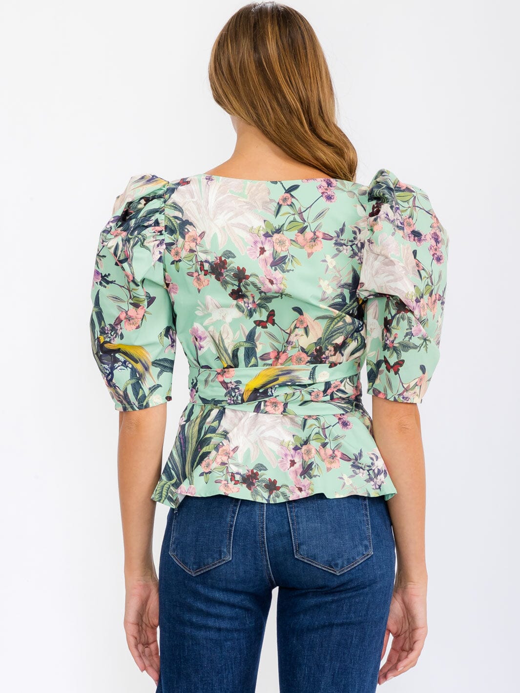 Tahlia Cinch-Waist Wrap Top