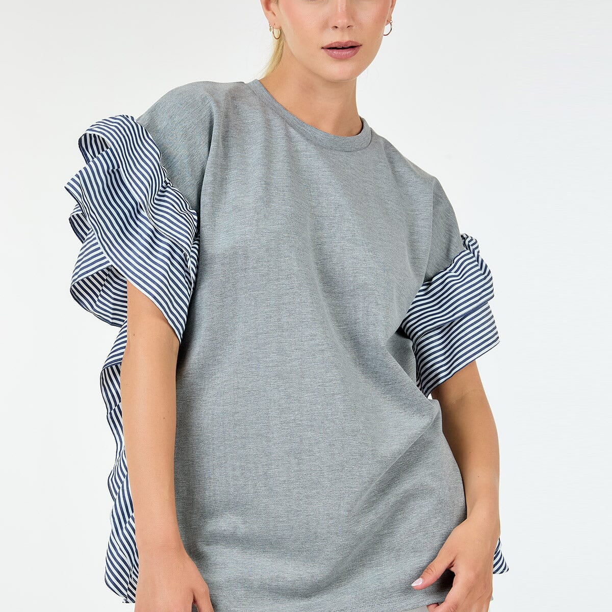Maia Striped Ruffle Sleeve