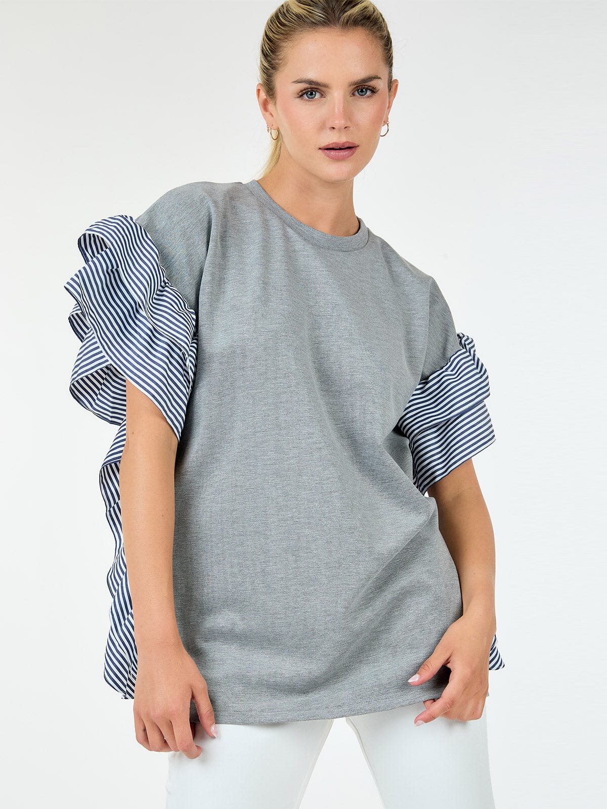 Maia Striped Ruffle Sleeve
