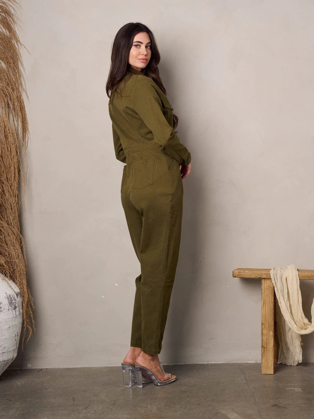 Corduroy Button Up Jumpsuit