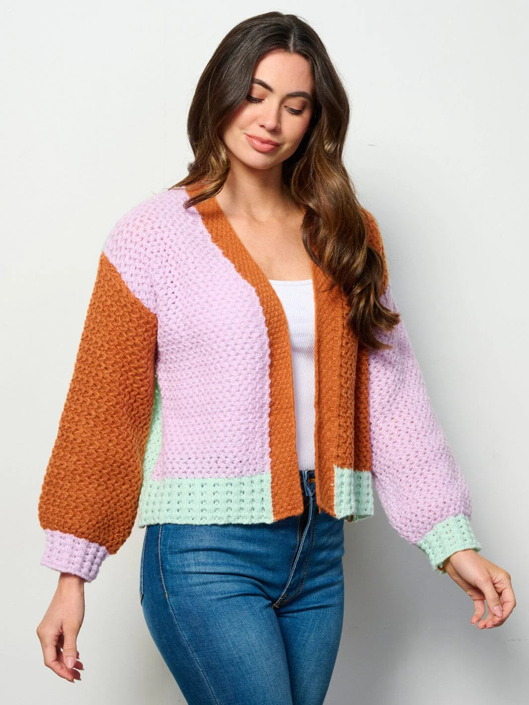 Rena Colorblock Knit Cardigan