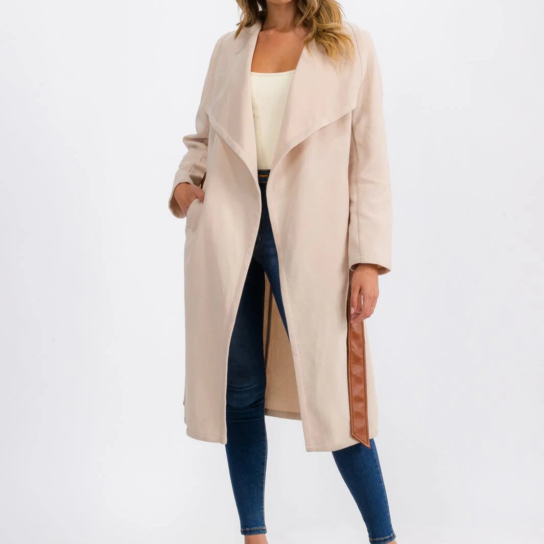 Nicole Open Front Self-Tie Coat