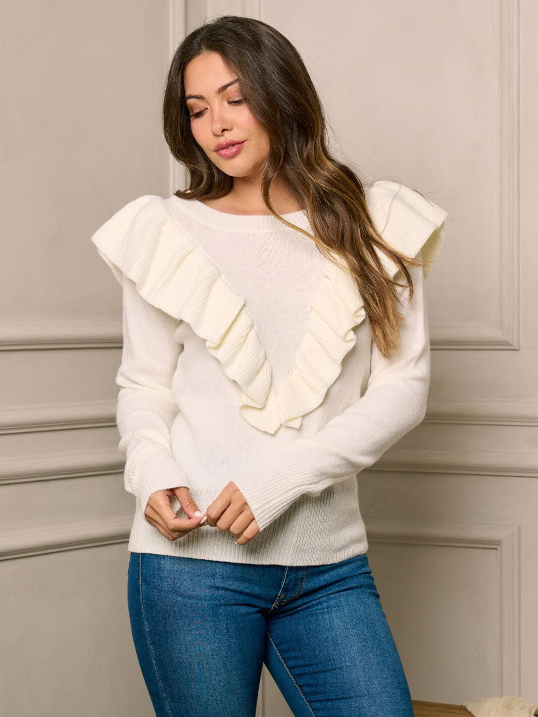 Ruffle Detailed Sweater