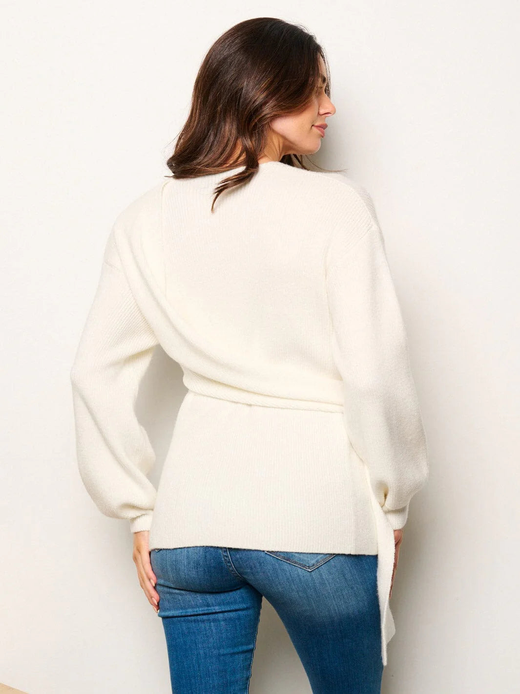 Nia Self-Tie Ribbed Sweater