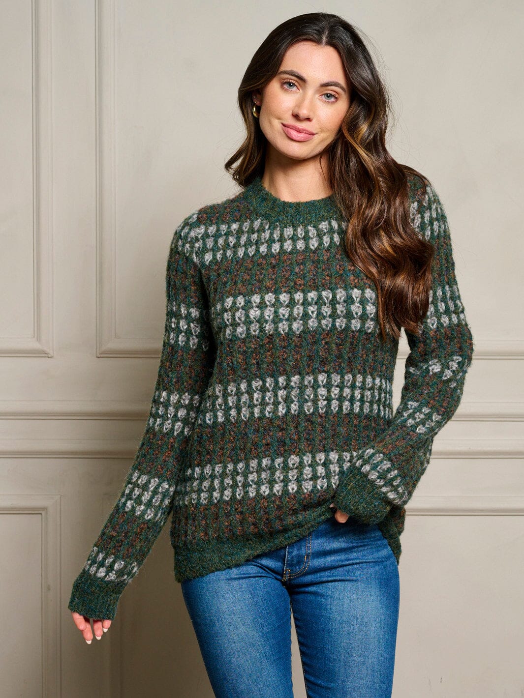 Ella Waffle Colorblock Sweater