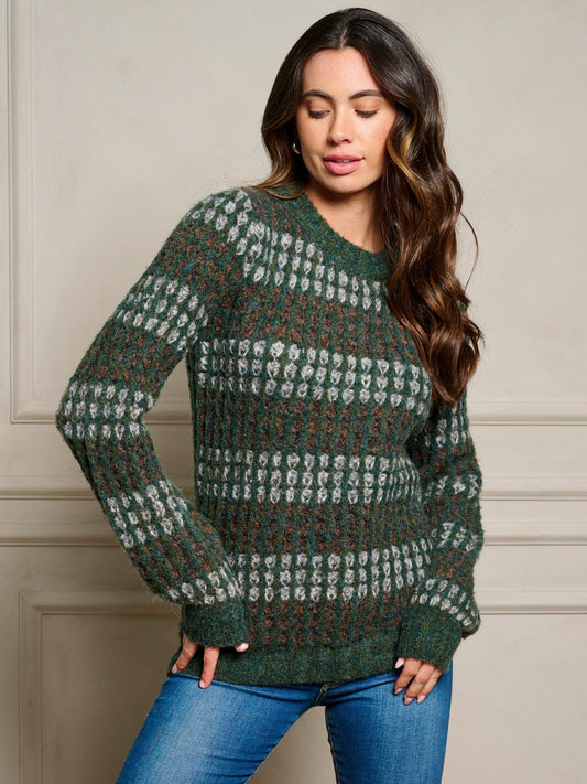 Ella Waffle Colorblock Sweater