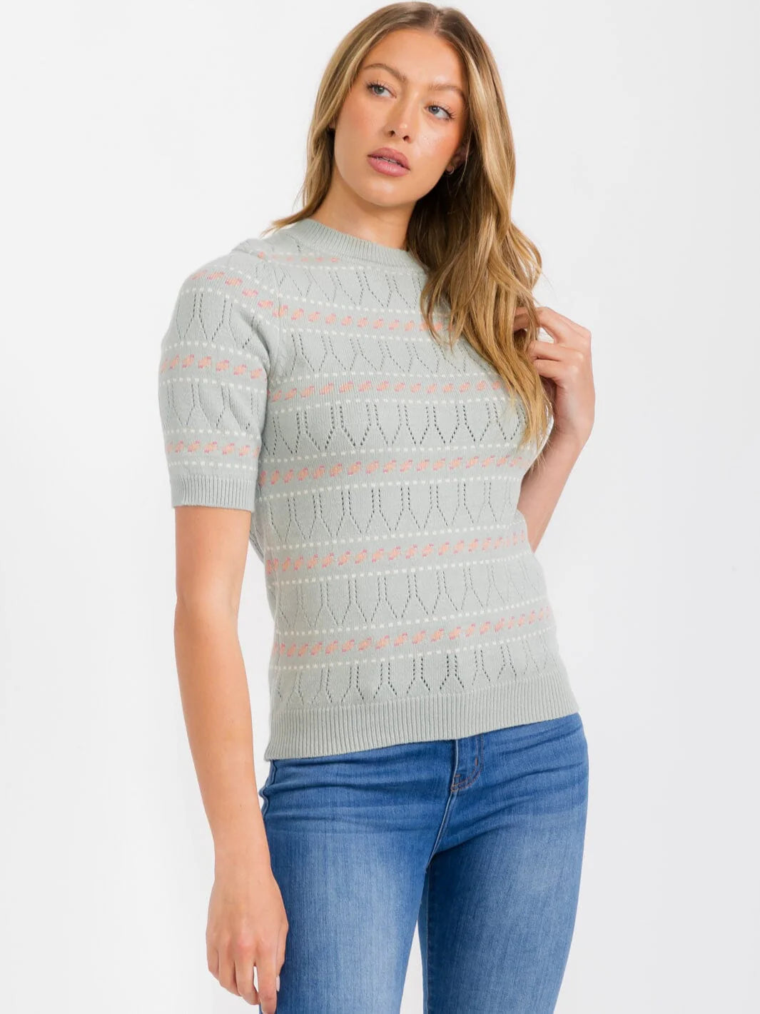 Leona Mixed Knit Top