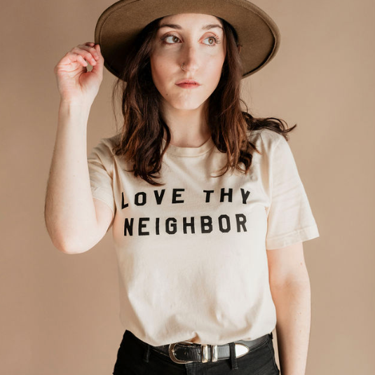 Love Thy Neighbor, Adult Unisex Graphic T-Shirt