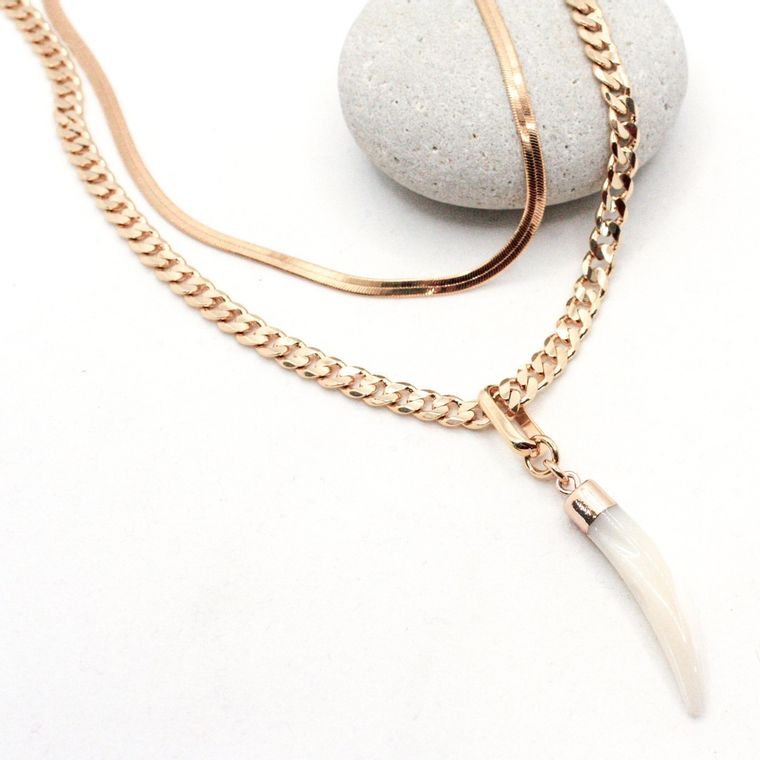 Triton Layered Horn Necklace