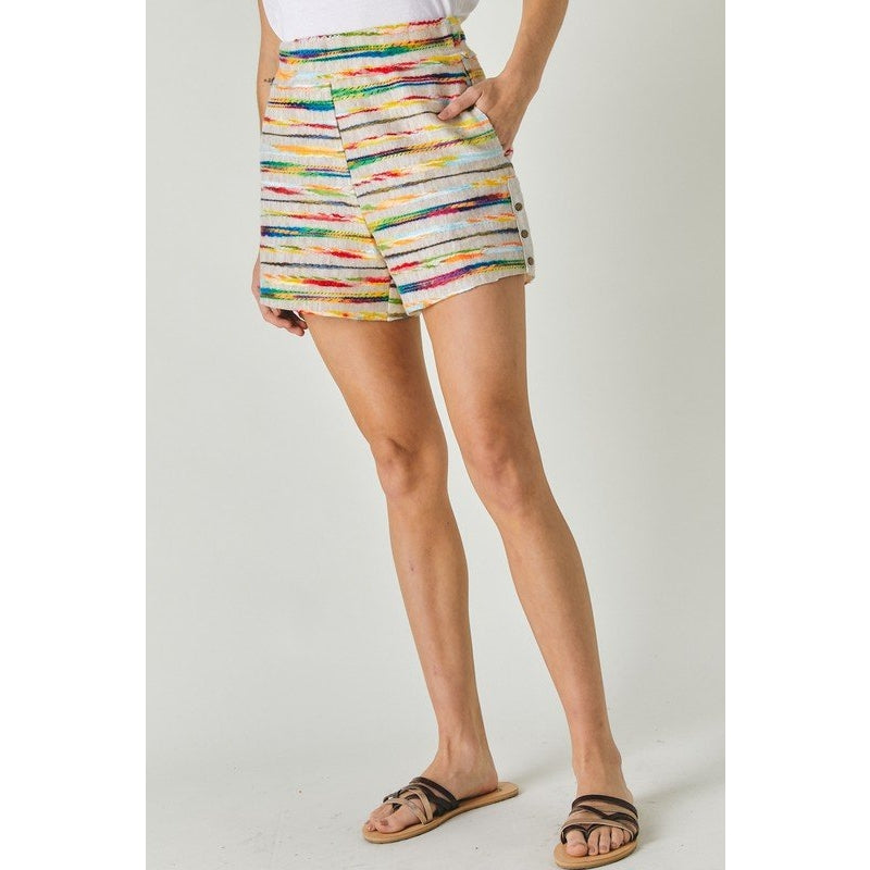 MULTI STRIPE SHORTS WITH POCKETS