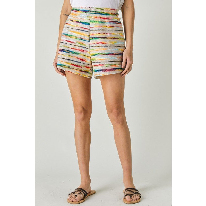 MULTI STRIPE SHORTS WITH POCKETS