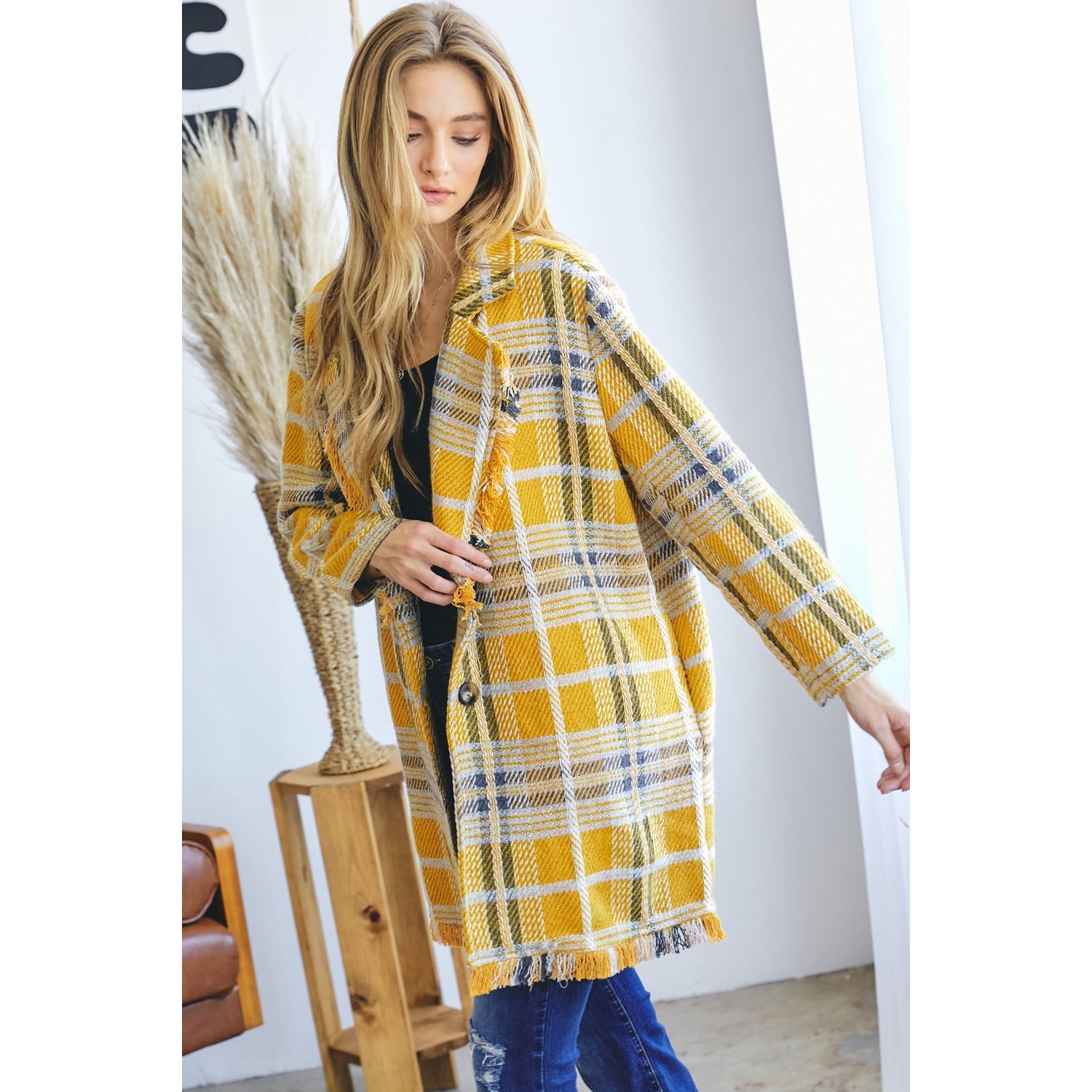 Mustard Plaid Jacket