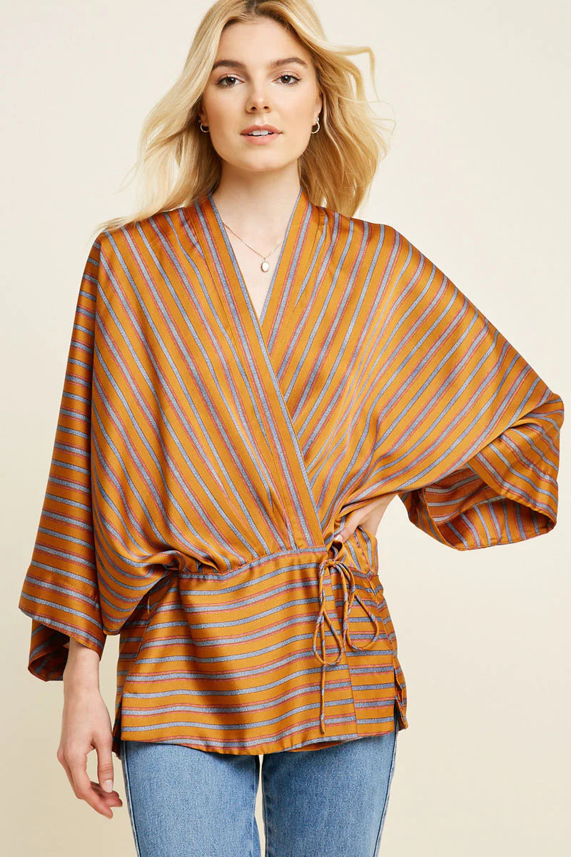 Women's Striped Kimono