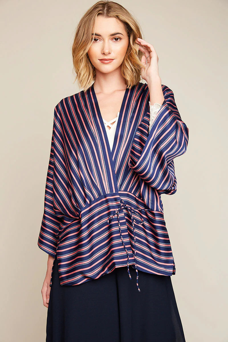 Women's Striped Kimono