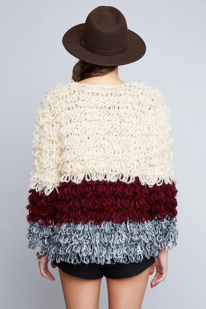 Yarn Loop Colorblock Sweater