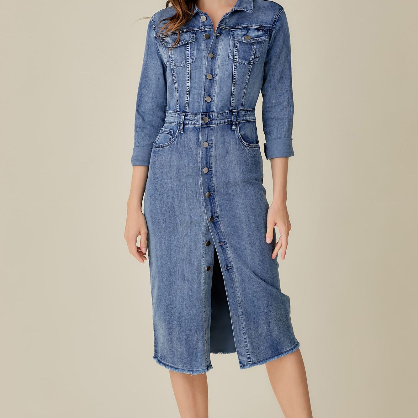 Button Down Denim Dress