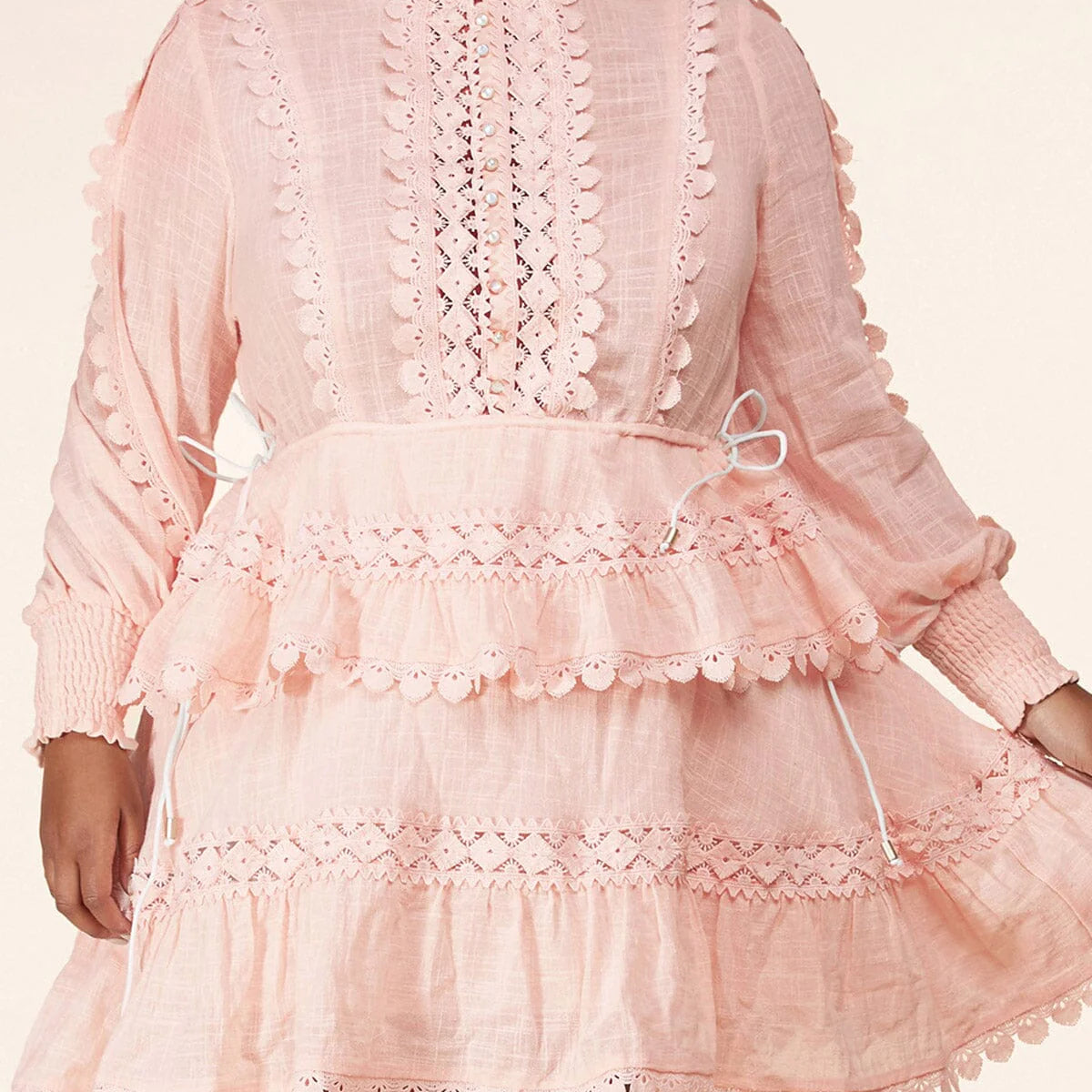 Mock Neck Ruffle Mini Dress in Curvy