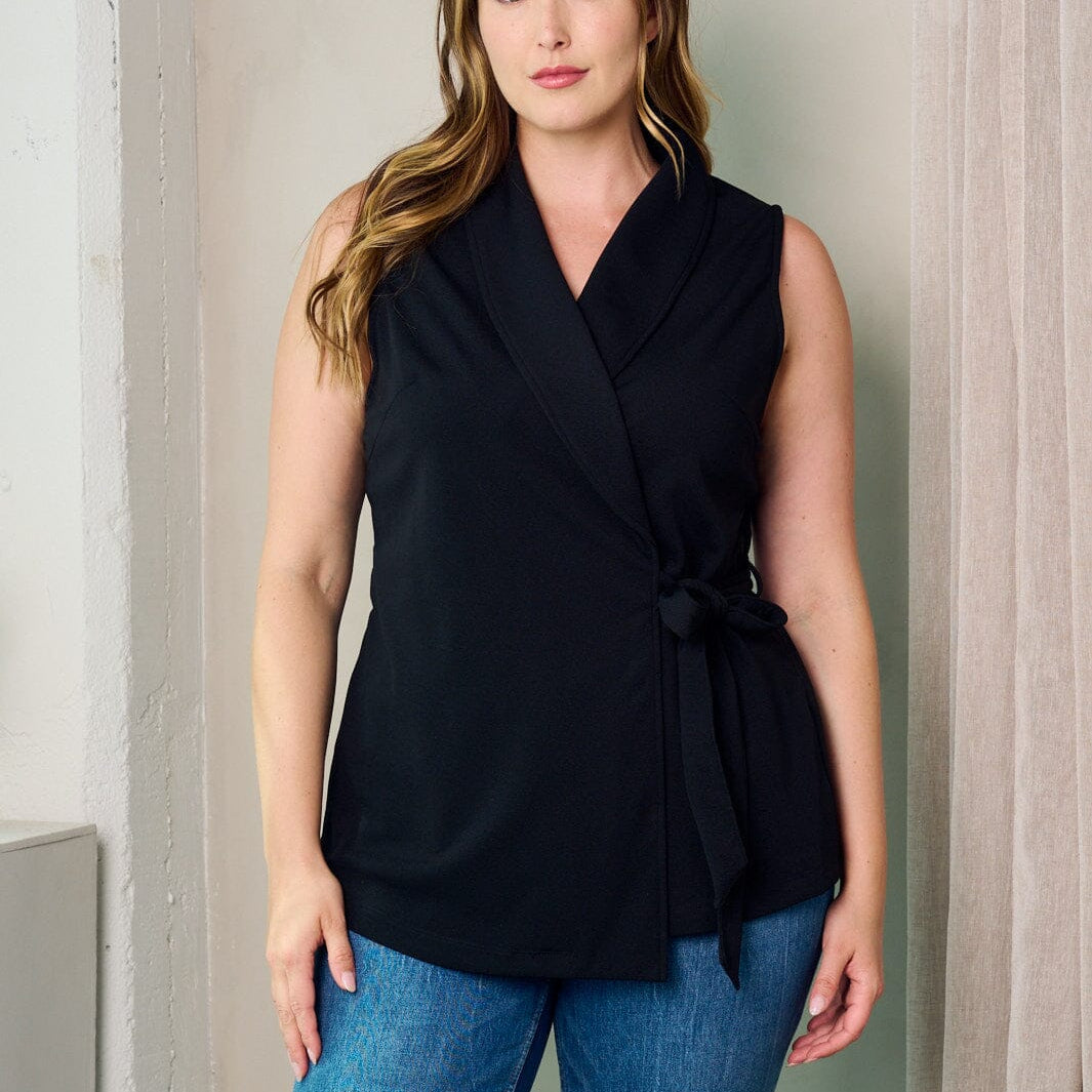 Sleeveless Wrap Vest Top in CURVY